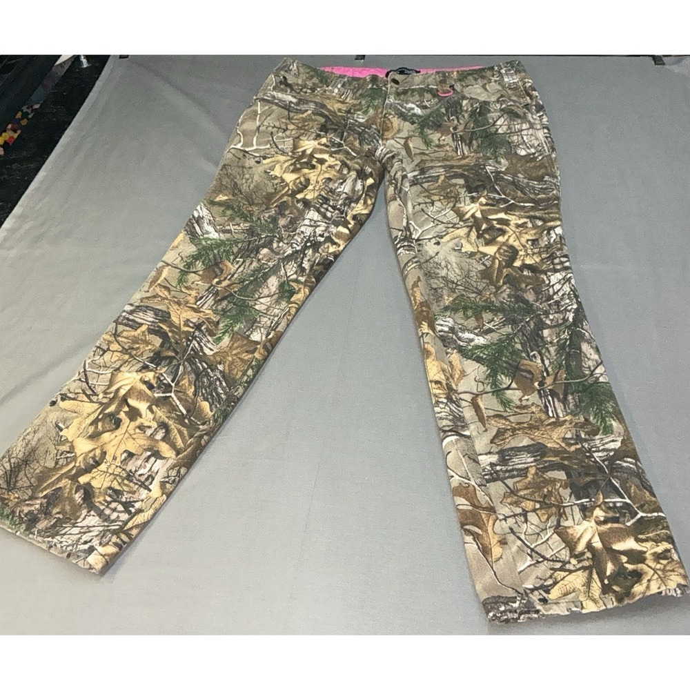 Womens Size 16 Real Tree Brown green Hunting Camouflage Jean Pants  five pocket